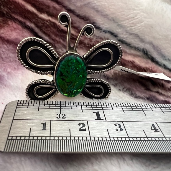 ❤️ Multi-Color Opal 925 Southwestern Size 8 Ethnic Butterfly Ring 9 Gms - Picture 13 of 16